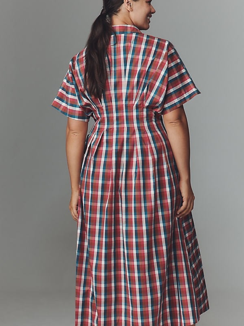 Anthropologie exquise tobie raspberry gingham dress - Picture 3 of 8